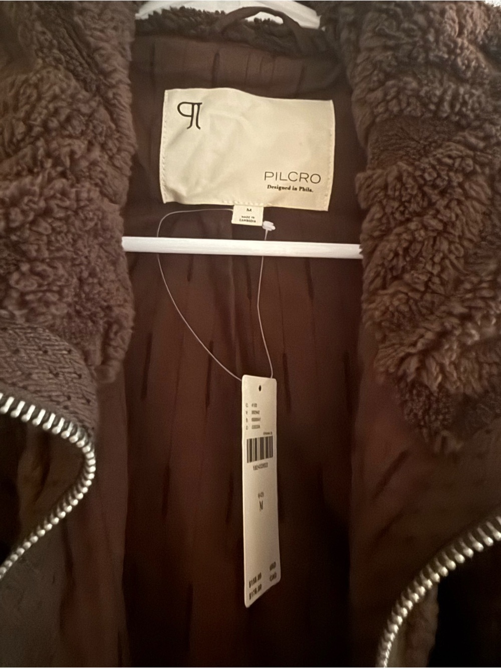 Pilcro Dark Brown Plush Teddy Bomber Jacket - Picture 2 of 3
